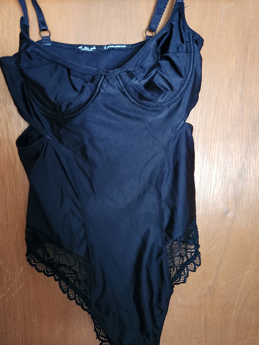 Urbab Outfitters Sexy Black Lace-Trim Bodysuit Size S